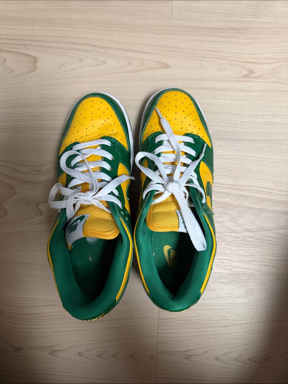 Nike Green and Yellow Dunks